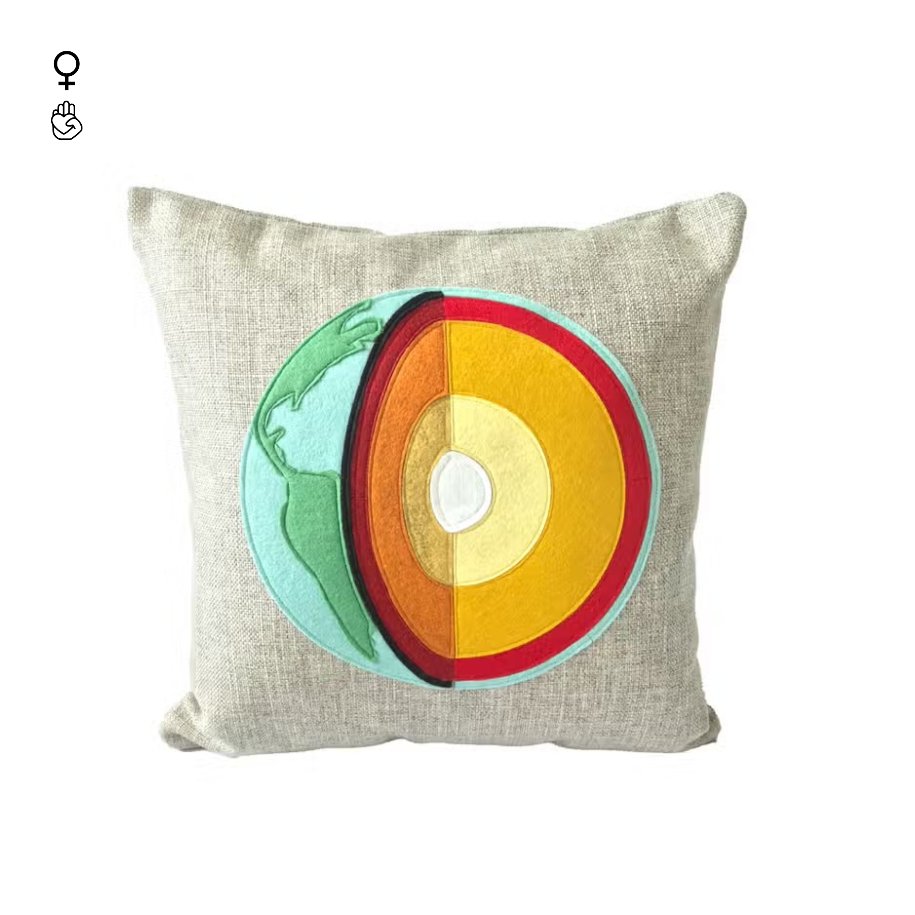 EARTH CROSS SECTION PILLOW by DIRTSA STUDIO