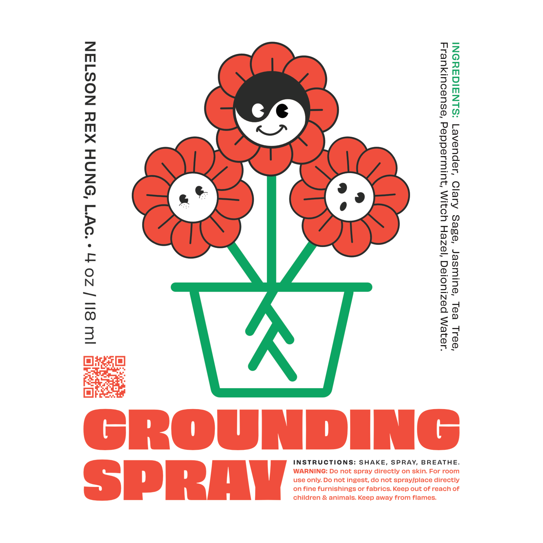 GROUNDING ROOM SPRAY, by Nelson Rex Hung, L.Ac.